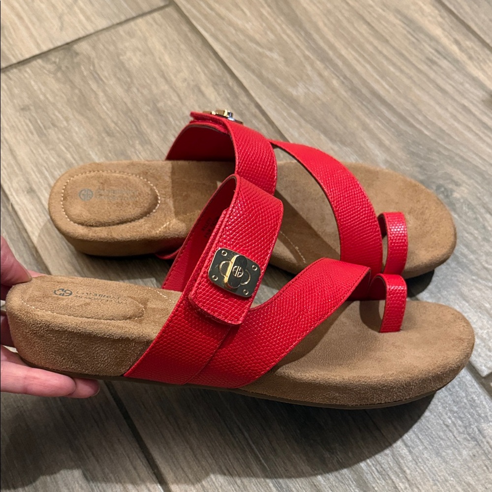 New Gianni Bernini Rilleyy Low Wedge Sandal Sz 9.5 - Picture 5 of 8